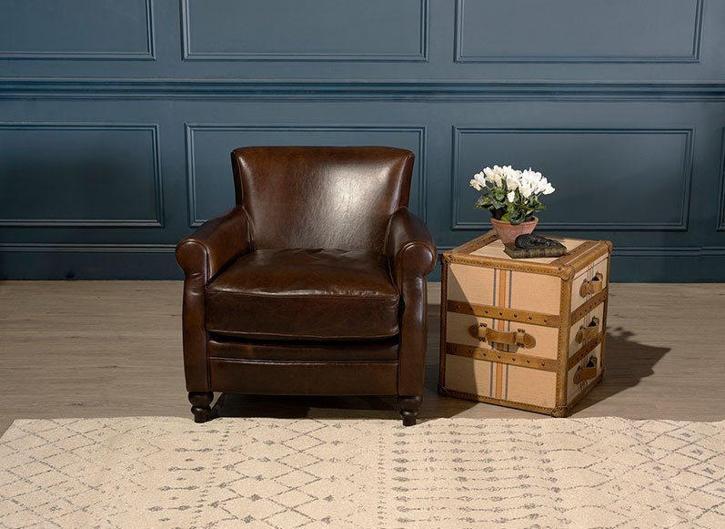 1 Bastille Chair Duke Leather Cinnamon